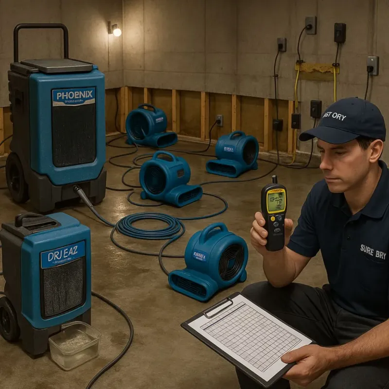Structural Drying and Dehumidification process in Connersville, IN